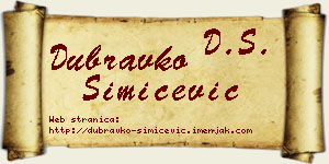 Dubravko Simićević vizit kartica